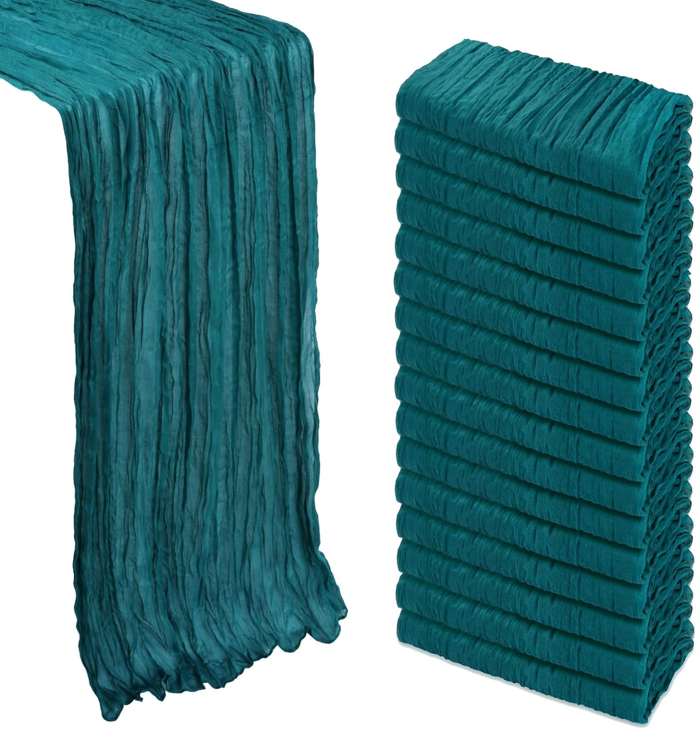 16 Pack Teal Cheesecloth Table Runner for Elegant Decor