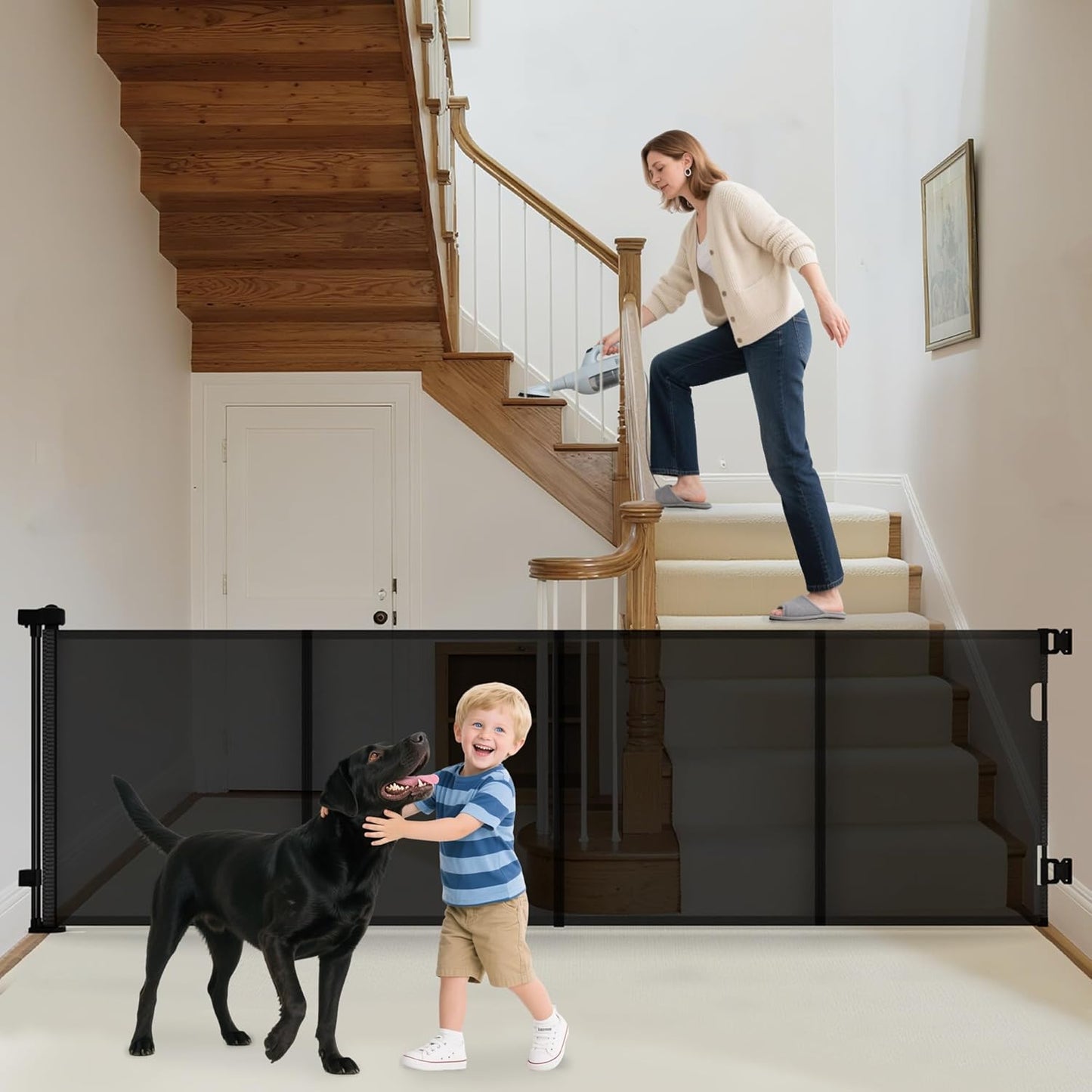 Retractable Baby Gate for Safety at Home and Outdoors
