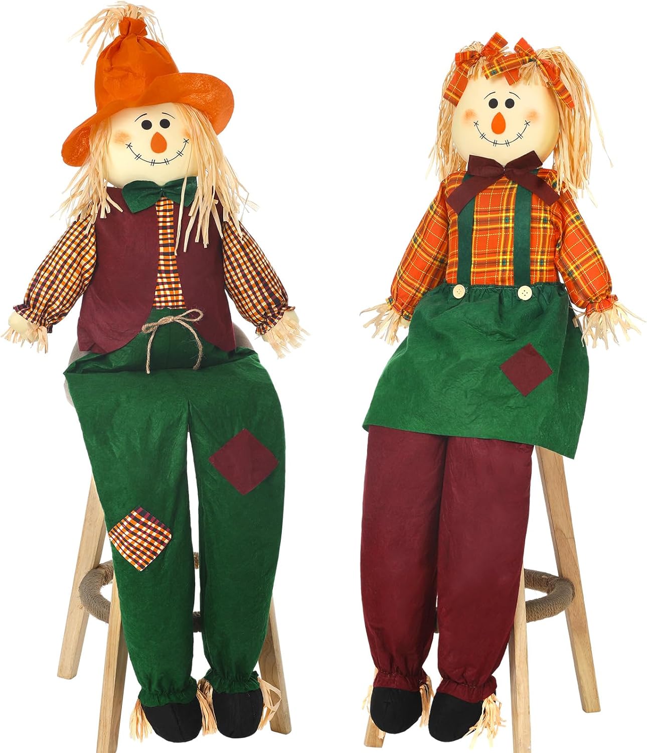Large 60 Inch Scarecrow Decoration for Thanksgiving and Fall