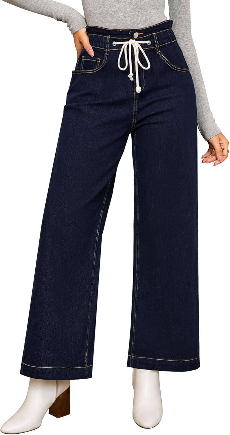 GRAPENT Wide Leg Jeans for Women with High Waisted Design