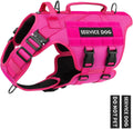 Tactical Dog Harness XL Pink - No-Pull Service Vest for Large Breeds