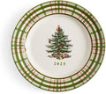Spode Annual 2025 Collector Plate with Red & Green Plaid Design