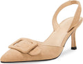 Coutgo Womens Slingback Heels Kitten Heel Pumps - Elegant Comfort toe