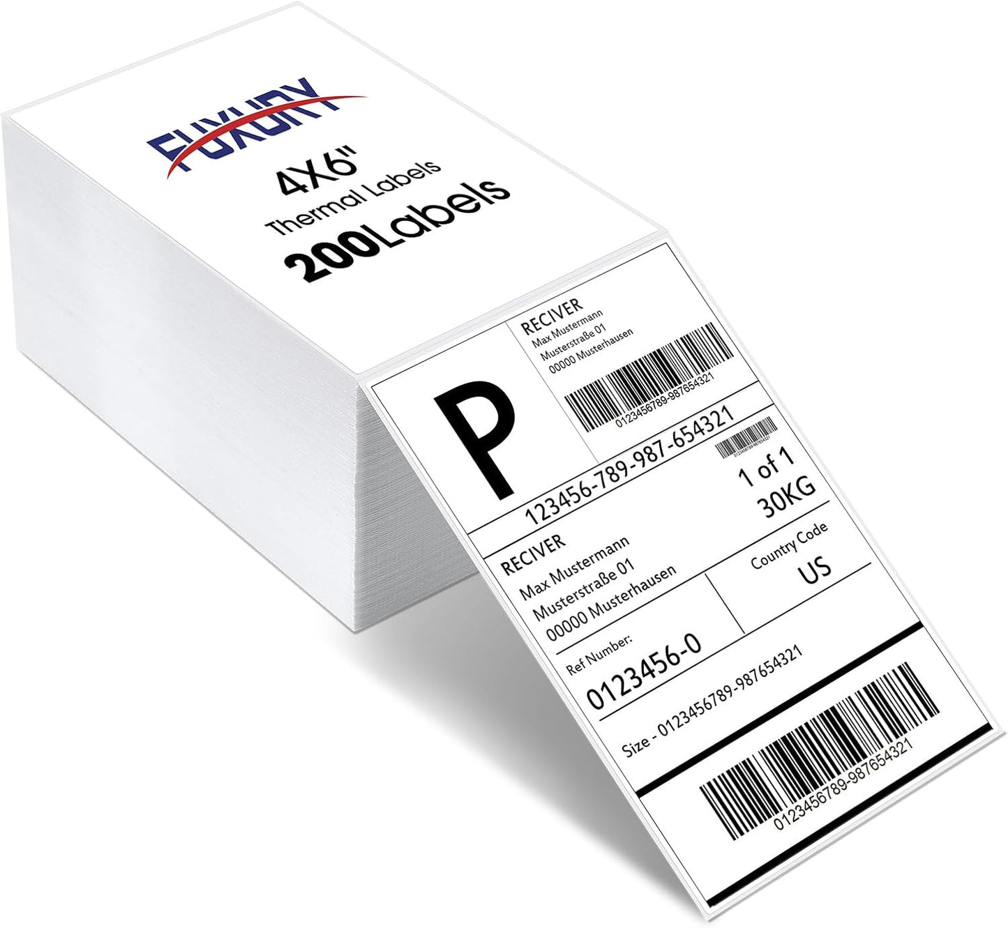 Fuxury 4x6 Thermal Shipping Labels - 200 Strong Adhesive Labels