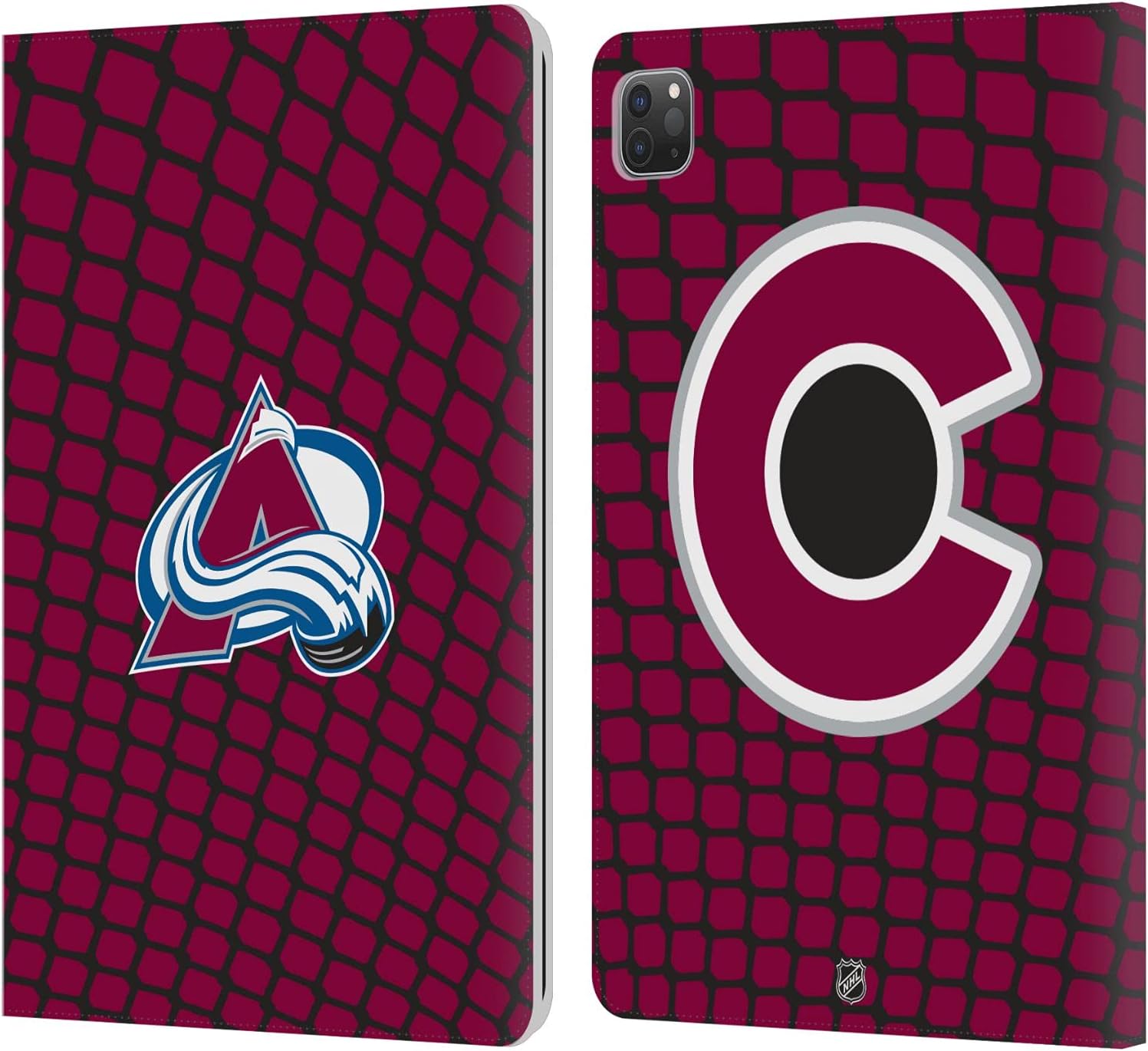 NHL Net Pattern Colorado Avalanche Leather Wallet Case for iPad