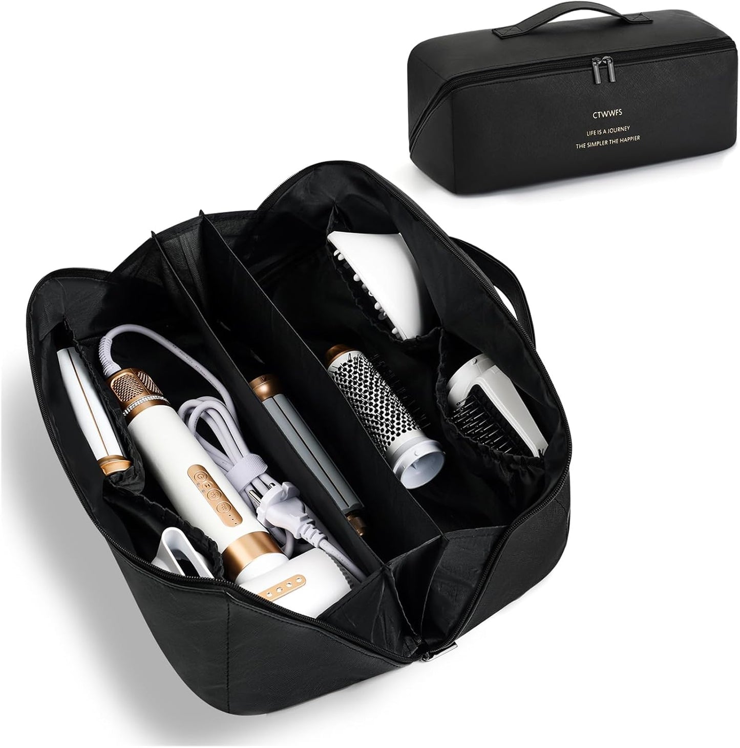 Waterproof Leather Hair Tools Travel Bag