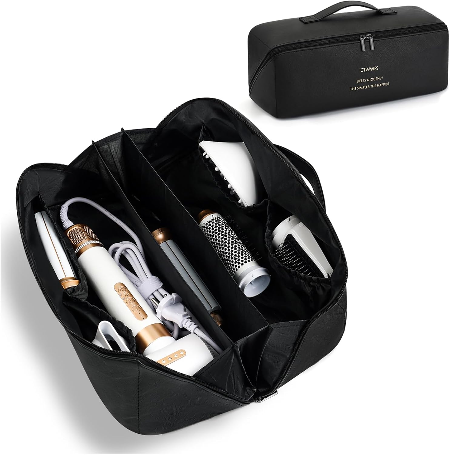 Waterproof Leather Hair Tools Travel Bag