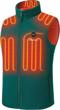 Men's Fleece Heated Vest with Battery - Lightweight Electric Insulated