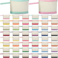 Cotton Canvas Makeup Bags 48 Pack - Two Tone DIY Pouches