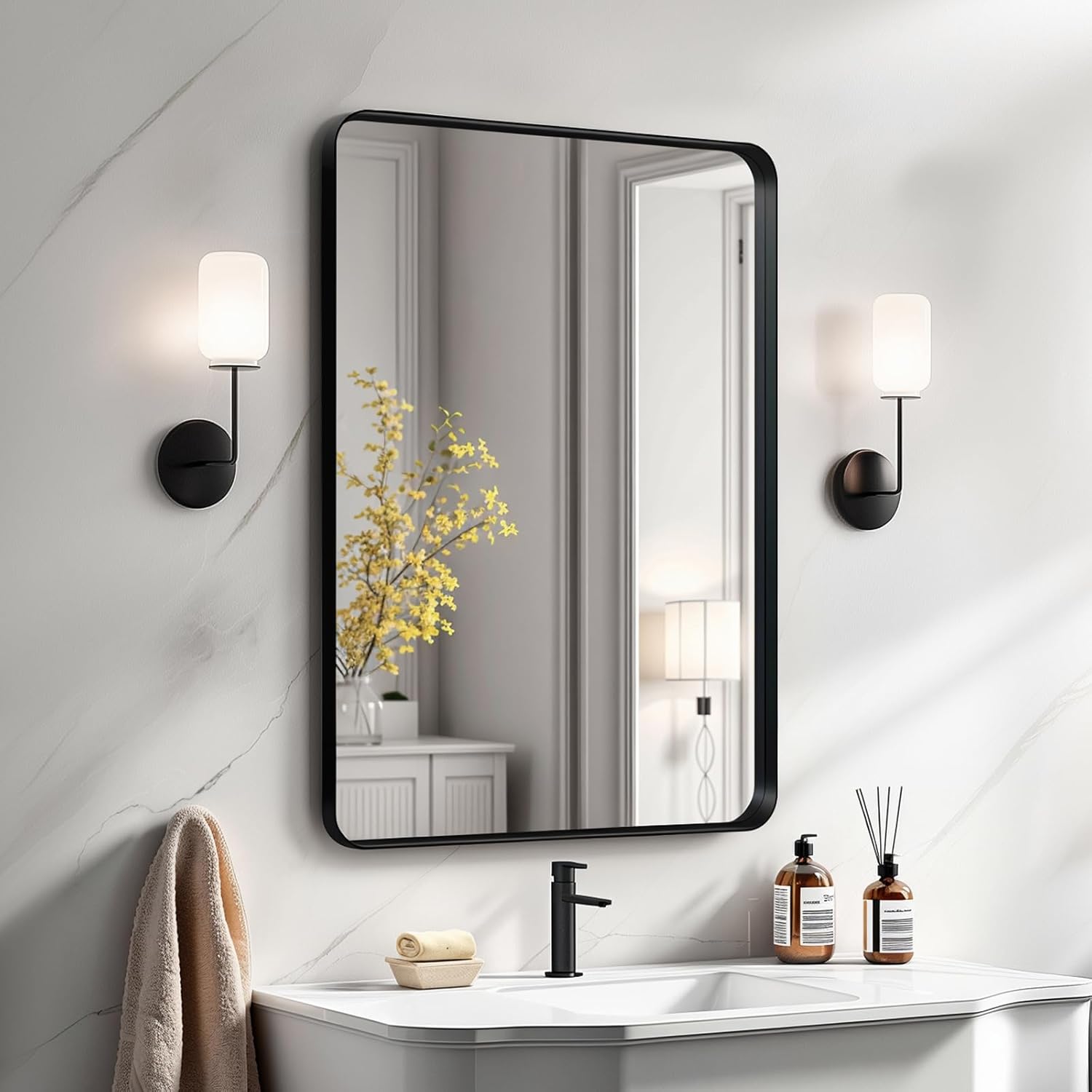 36x24 Bathroom Vanity Mirror with Anti-Rust Frame for Style