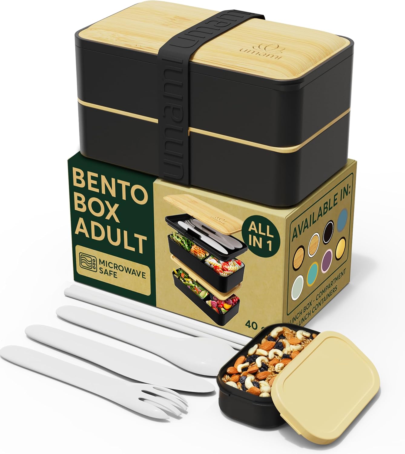 Umami Bento Box Adult All-In-1: Leakproof, Microwave Safe & Stylish