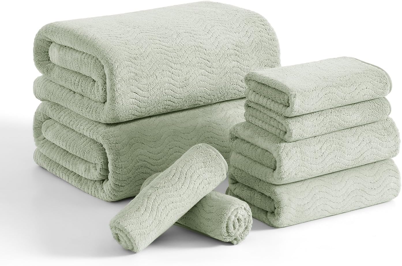 Ultra Soft 8 Piece Bath Towel Set for Luxurious Comfort