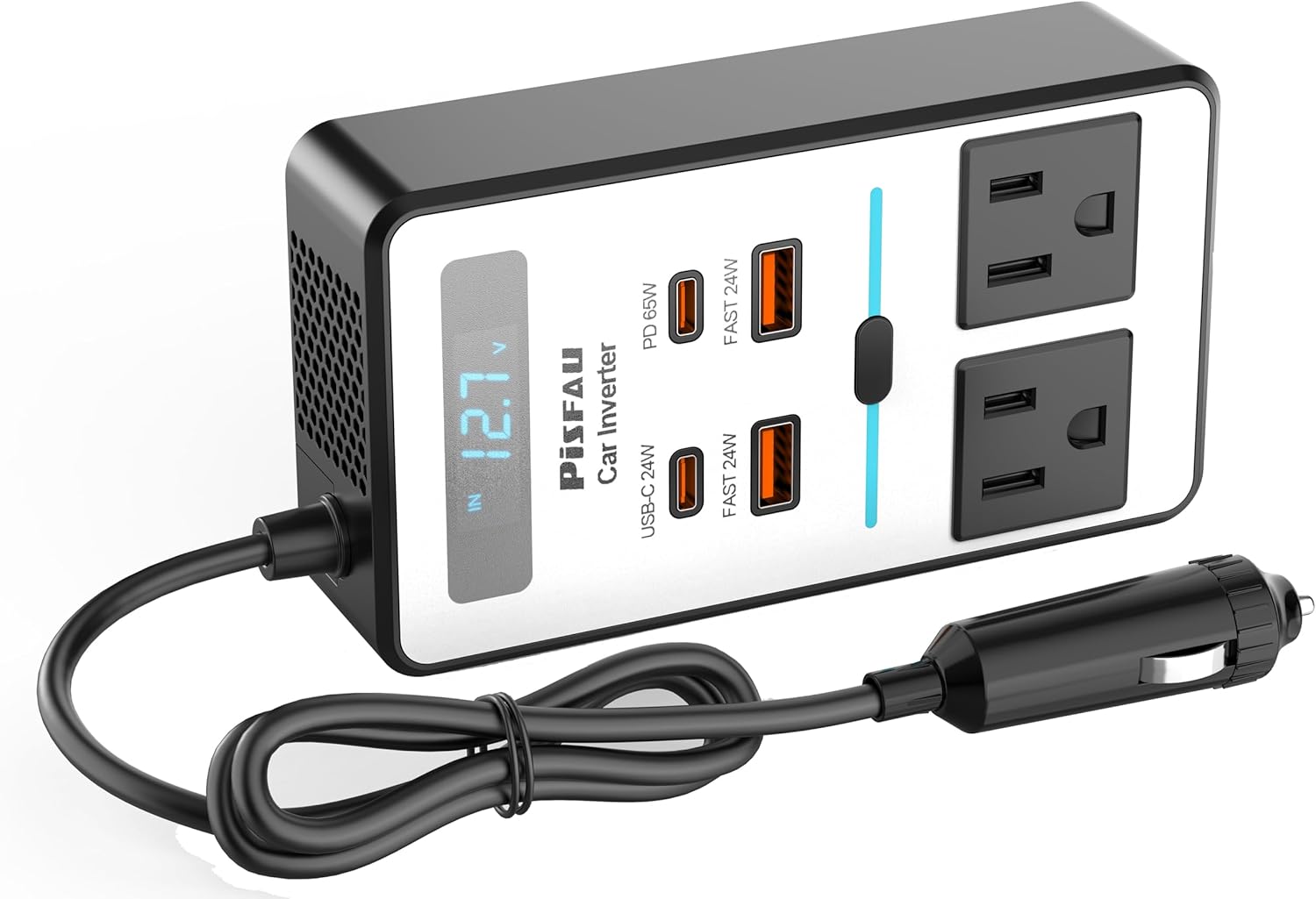 200W Car Power Inverter DC 12V to 110V AC with USB Ports