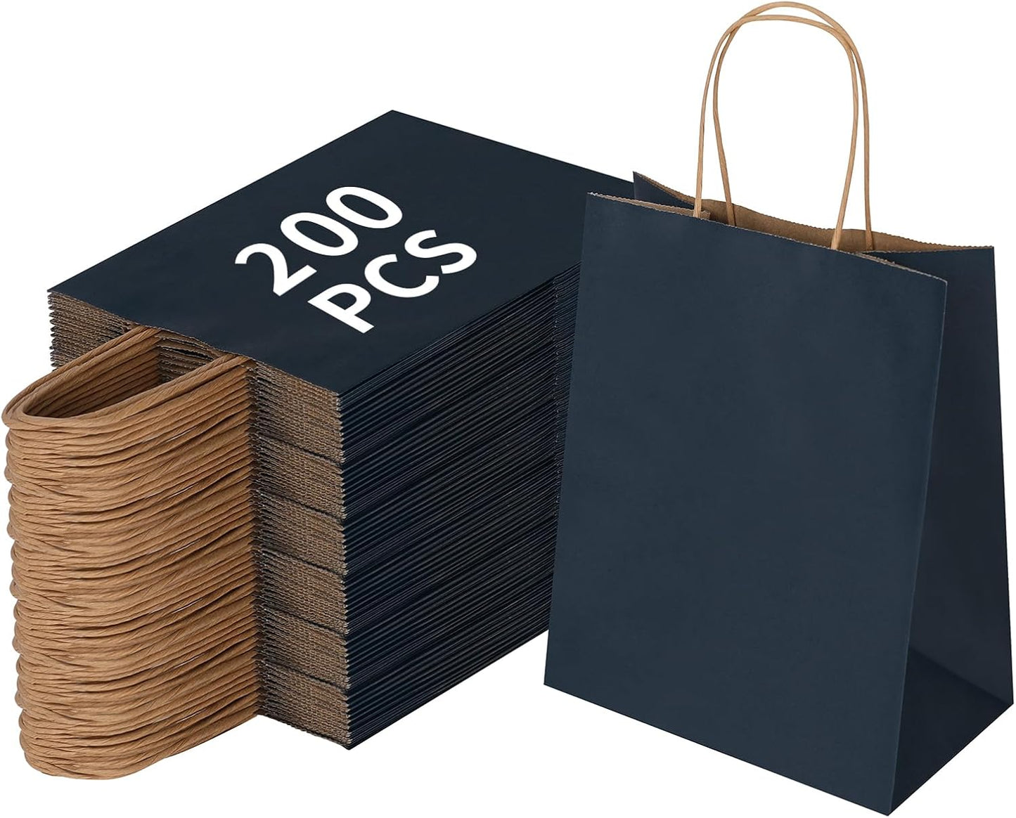 Medium Navy Blue Kraft Paper Bags for Gifts and Shopping Needs