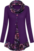 VALOLIA Womens Cowl Neck Long Sleeve Tunic Top - Flattering, Warm