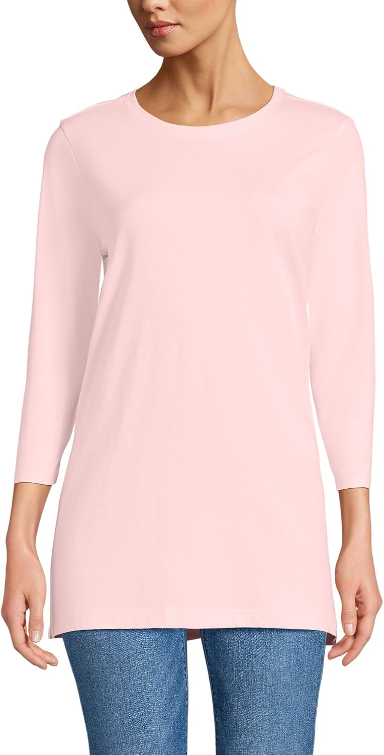 Lands' End Women's 3/4 Sleeve Supima Cotton Crewneck Tunic Review