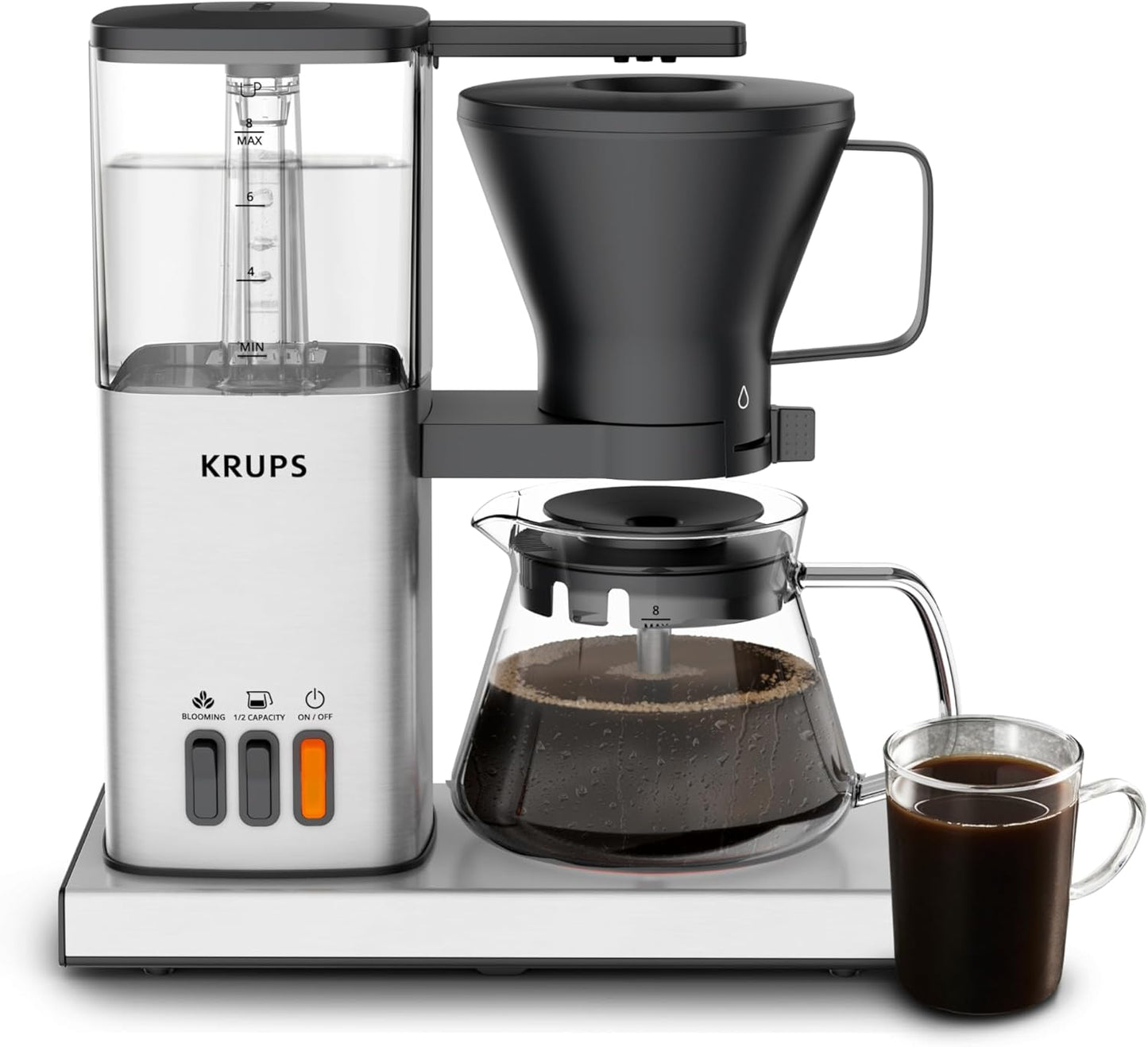 KRUPS Essential Brewer 8 Cup Drip Coffee Maker for Barista Quality
