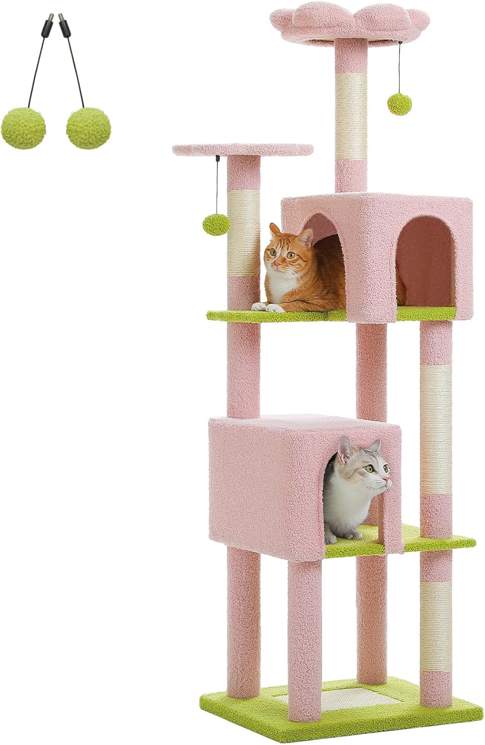 Flower Cat Tree for Multi-Cat Households - 62-Inch Cat Tower