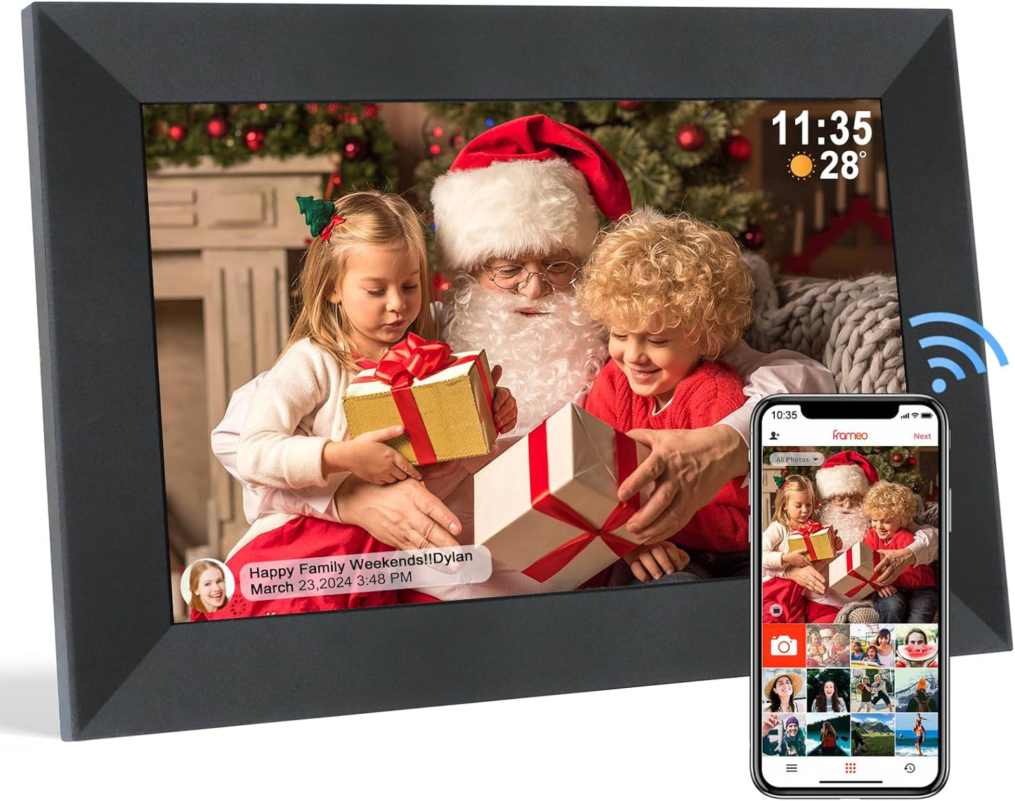 Frameo 10.1 inch Digital Picture Frame with WiFi and 32GB Storage