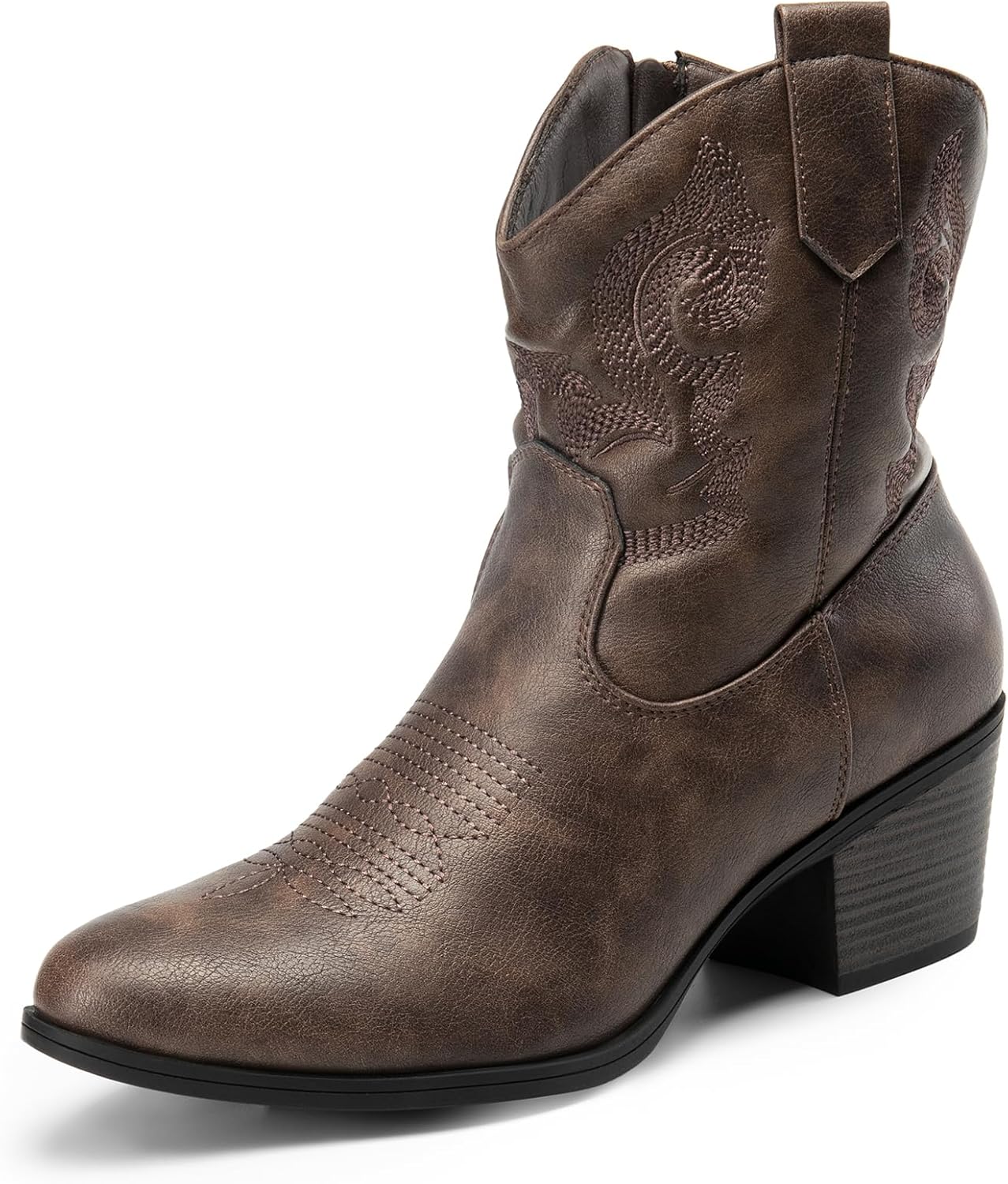 DREAM PAIRS Women's Western Cowboy Cowgirl Ankle Boots