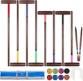 8 Players Croquet Set with 32in Regulation and 28in Mallets - Backyard