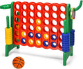 Giant 4-in-A-Row Game with Hoop and 42 Jumbo Rings - Green