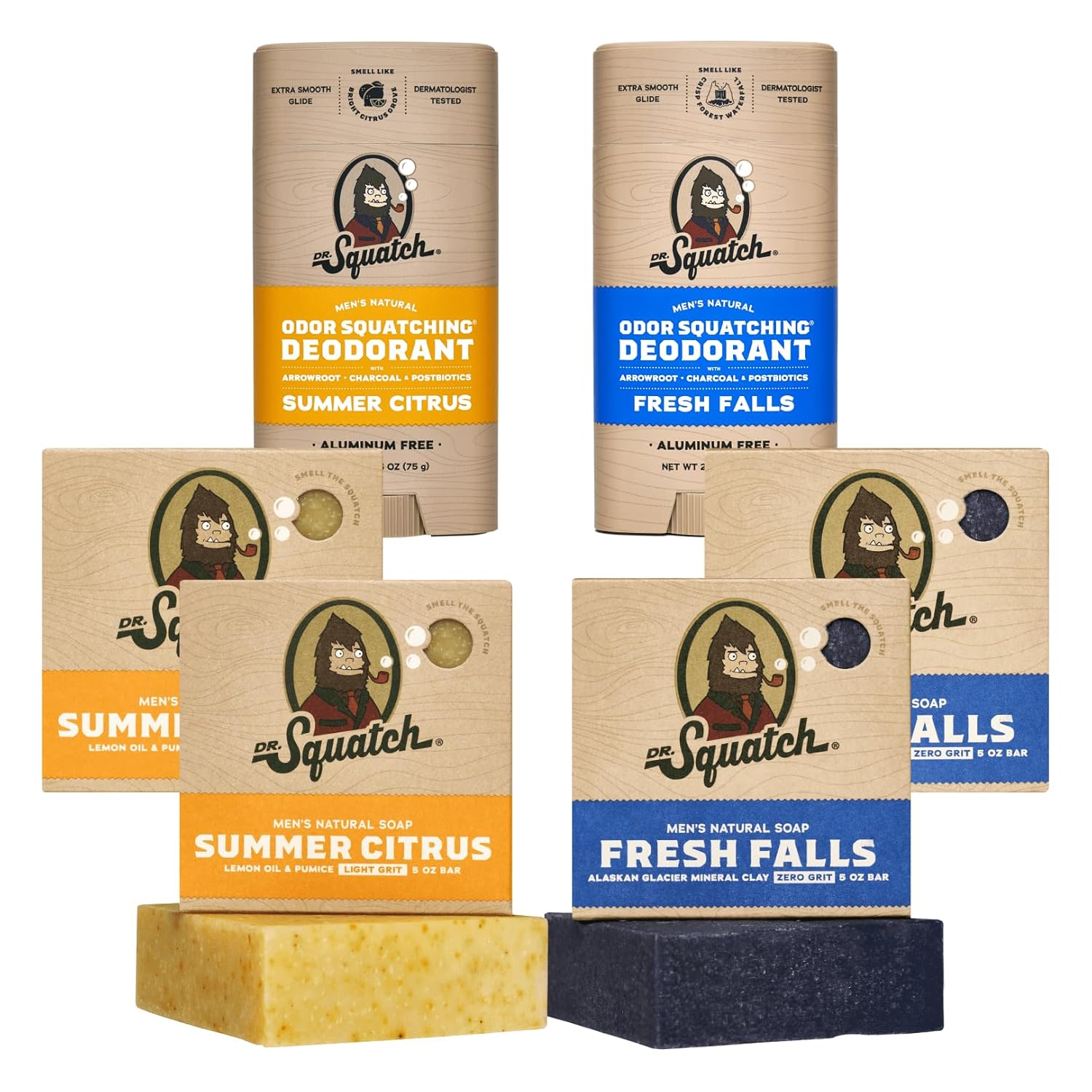 Dr. Squatch Manly Soap and Deodorant Variety Pack for Men