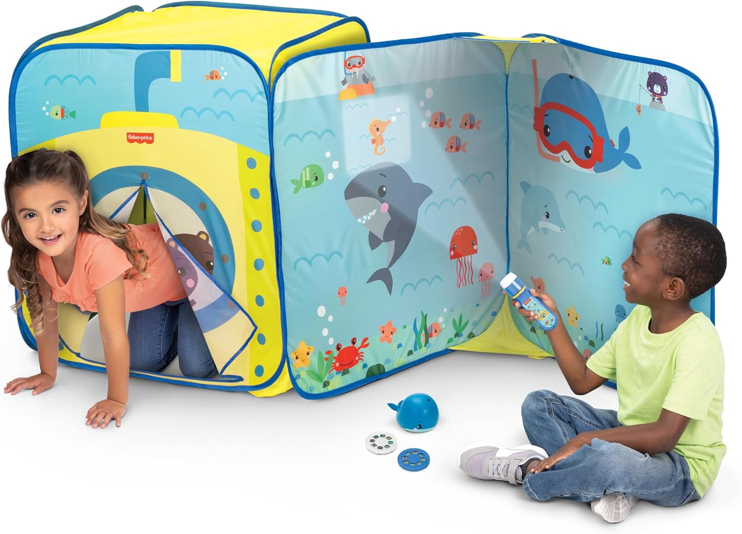 Interactive Submarine Play Tent with Projector & Whale Toy