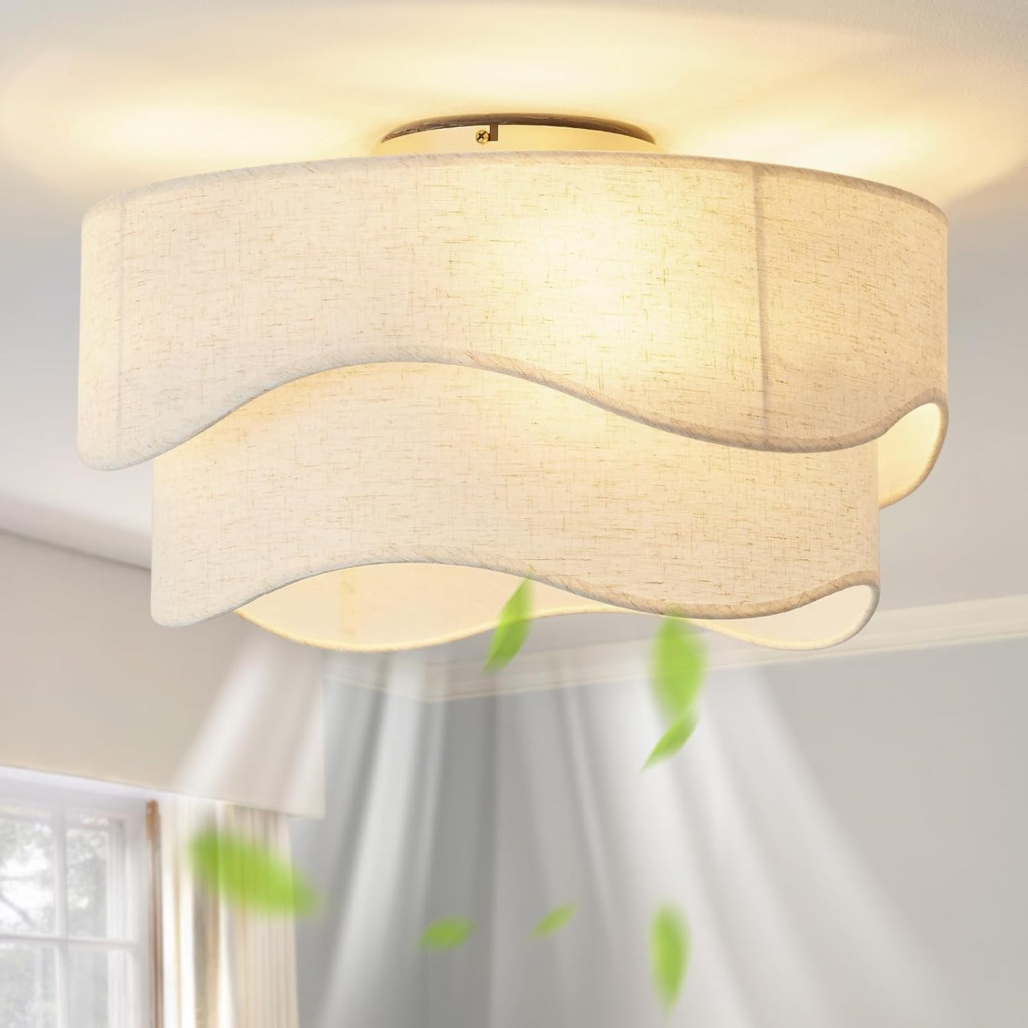 Flush Mount Ceiling Fan with Lights for Boho Style Spaces