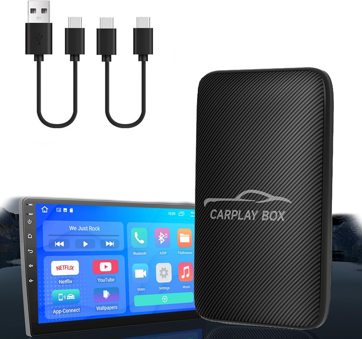 Wireless CarPlay Adapter with Netflix and YouTube for iPhone