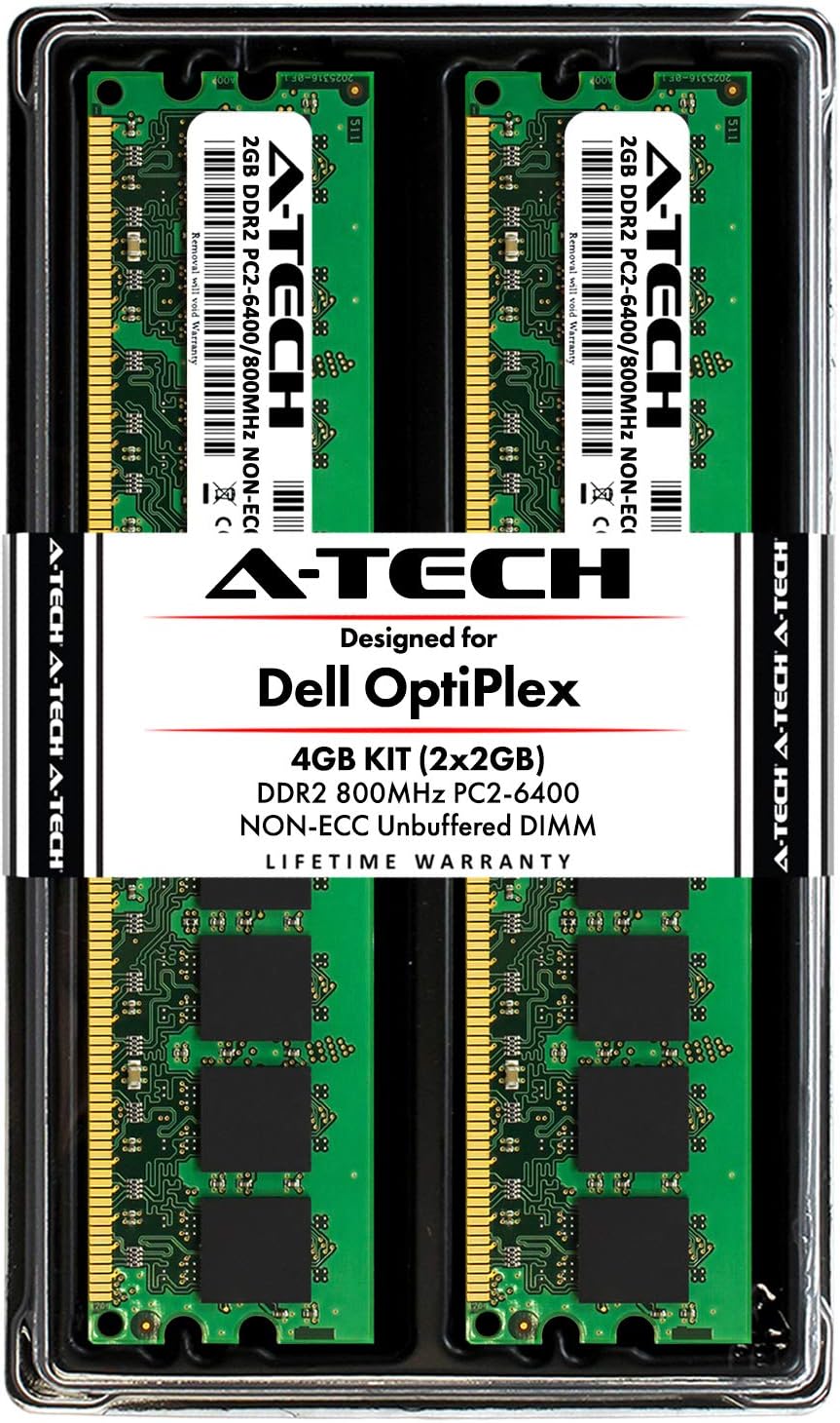 4GB DDR2 800MHz RAM Kit for Dell OptiPlex Models 960 760 755