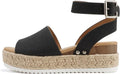 Open Toe Ankle Strap Espadrille Wedge Sandal for Women - Casual