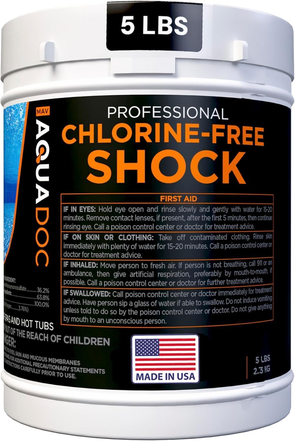Aquadoc Non-Chlorine Spa Shock for Hot Tub - 5lbs Treatment