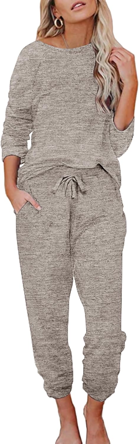 Ekouaer Womens Pajamas Set Long Sleeve Loungewear for Comfort