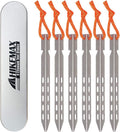 Hikemax Titanium Tent Stakes - Ultralight V-Shaped 6 Pack for Camping
