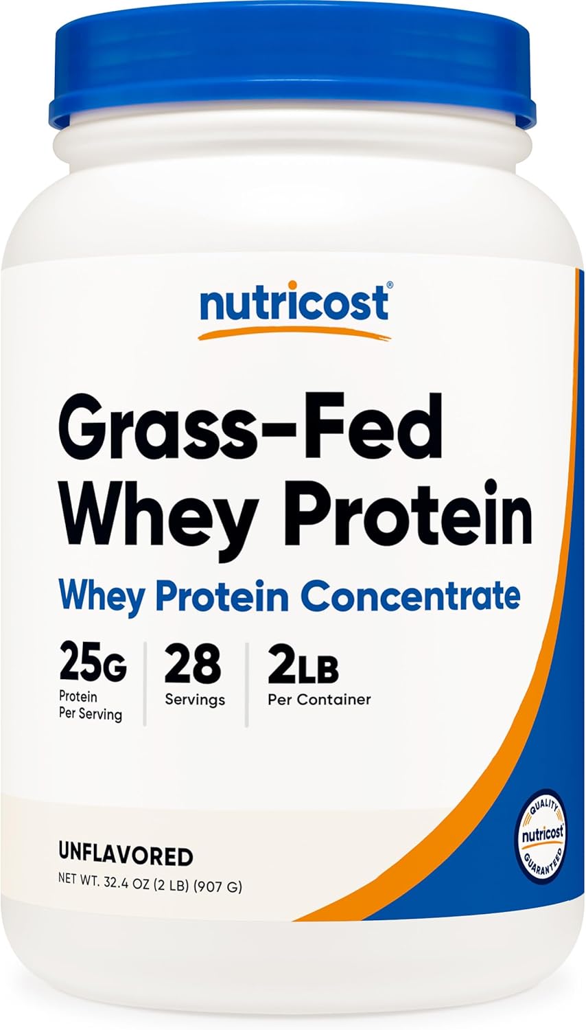 Nutricost Grass-Fed Whey Protein Concentrate - Pure & Unflavored