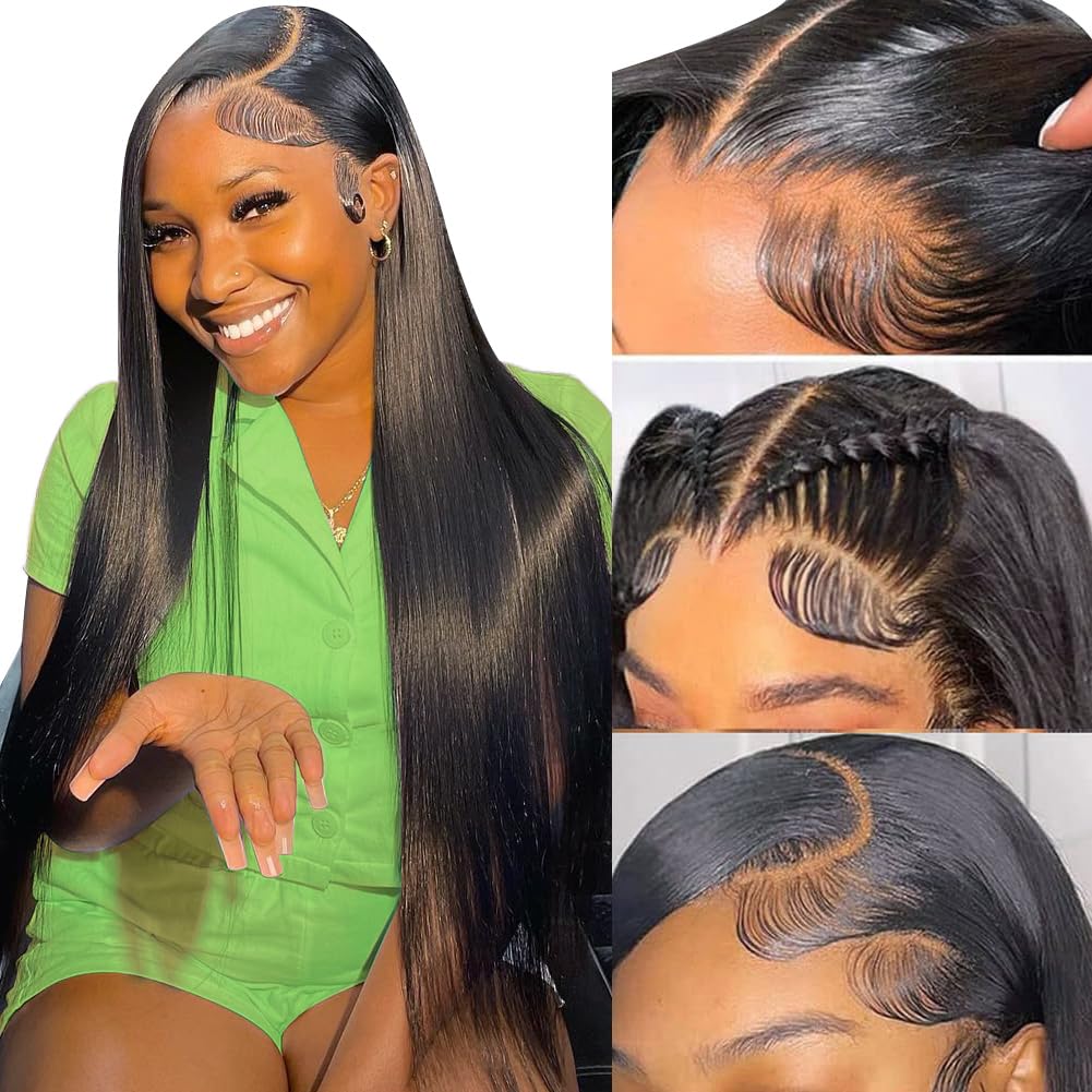 32 Inch Lace Front Wigs Human Hair Straight for Natural Look