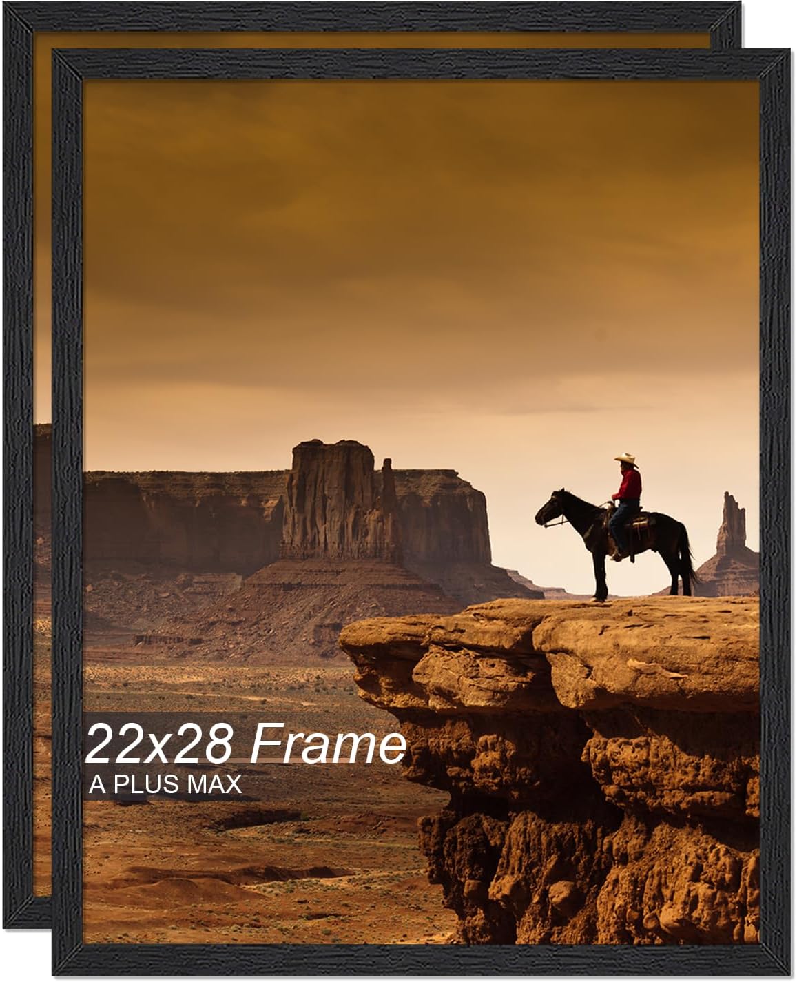 22x28 Picture Frame Set of 2 - Black Engineered Wood Design