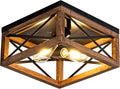 Flush Mount Ceiling Light Fixture for Kitchen Hallway - Rustic