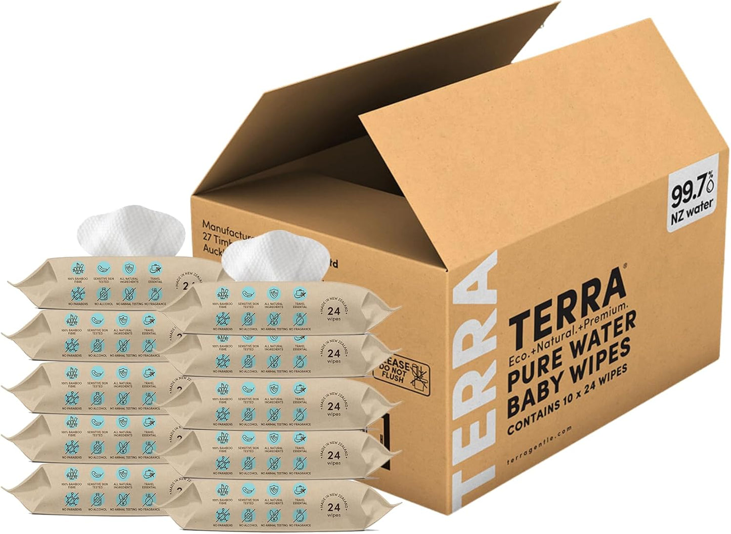 Terra Bamboo Baby Wipes: Pure & Biodegradable for Sensitive Skin