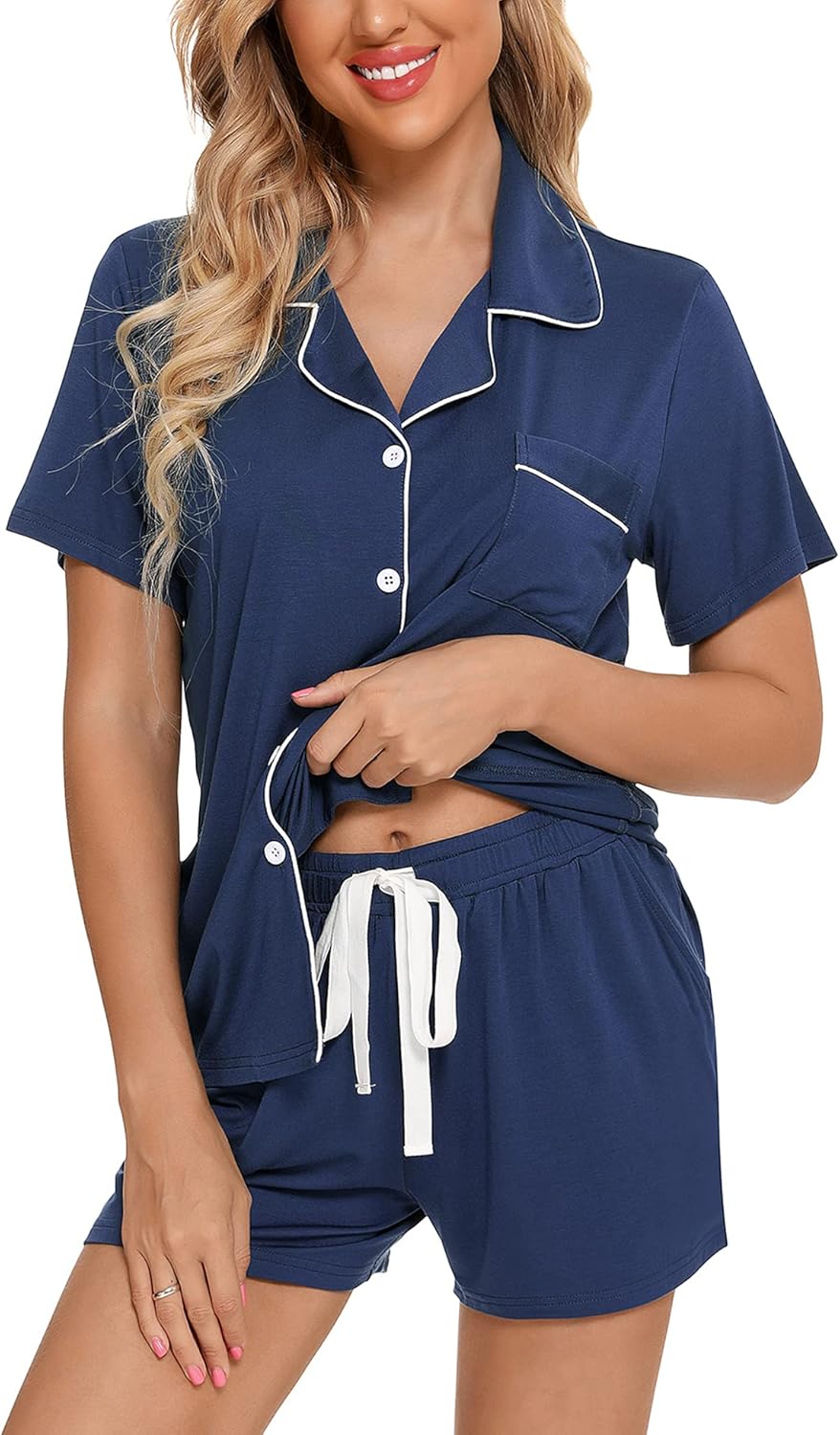 Senert Pajamas Set For Women Soft Button Down Sleepwear Pjs