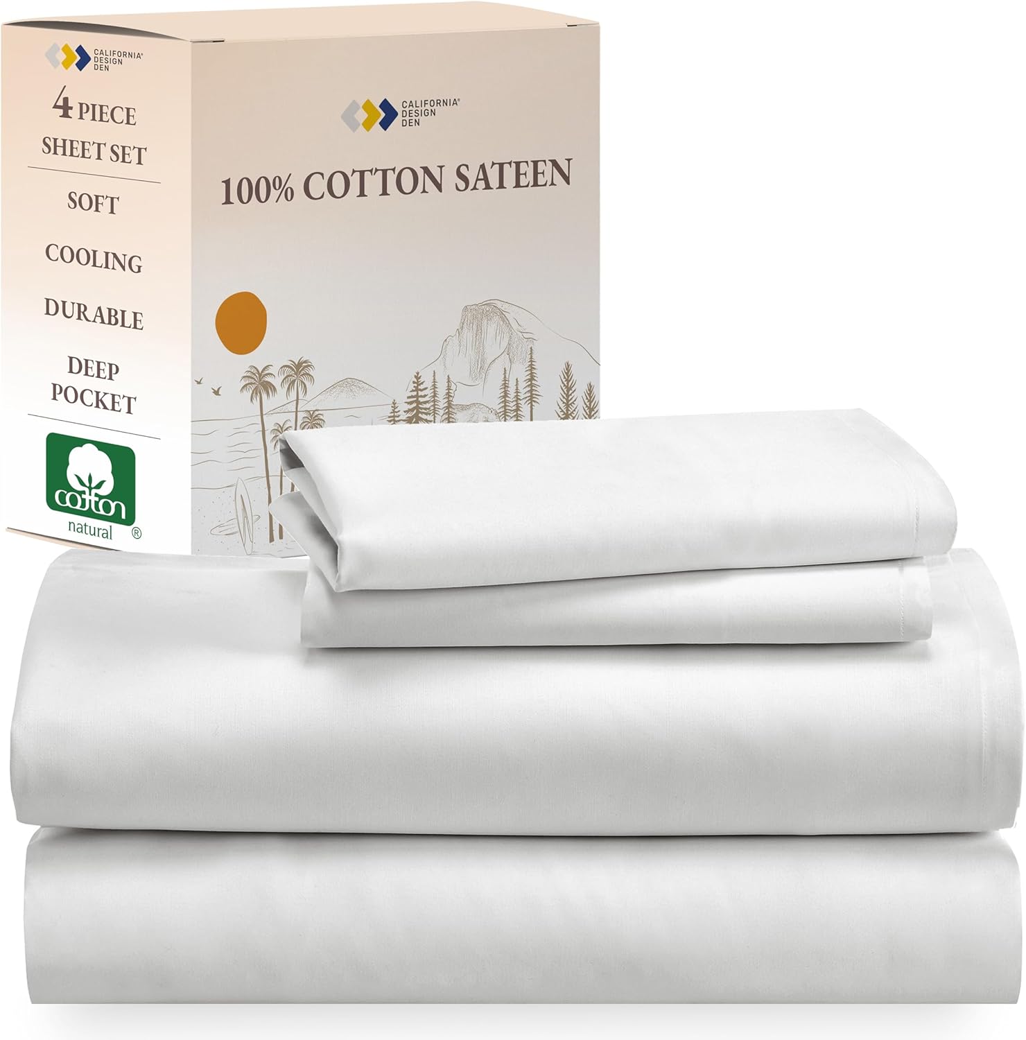 California Design Den Full Size Cotton Cooling Sheets Set