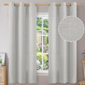 BGment Curtains 63 in Length 2 Panels Set - Light Grey Linen Look