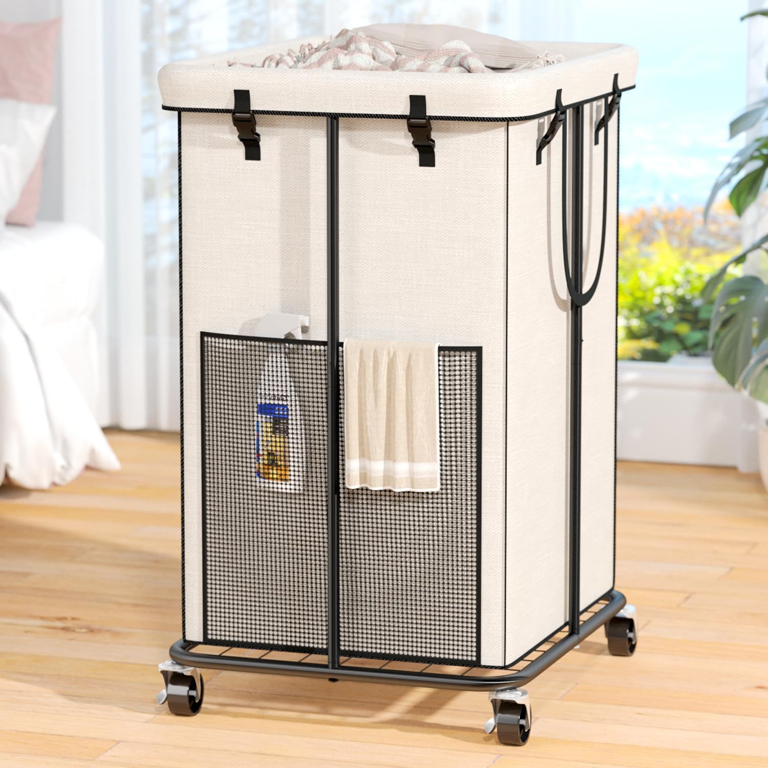150L Rolling Laundry Hamper with Wheels for Easy Transport