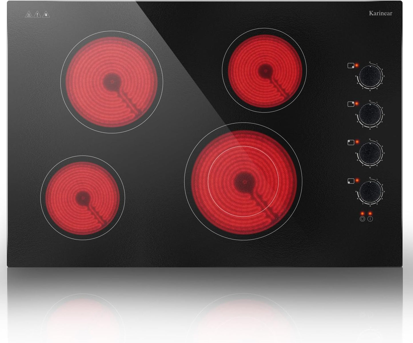 Karinear Electric Cooktop 30 Inch with 4 Burners for Efficient Cooking