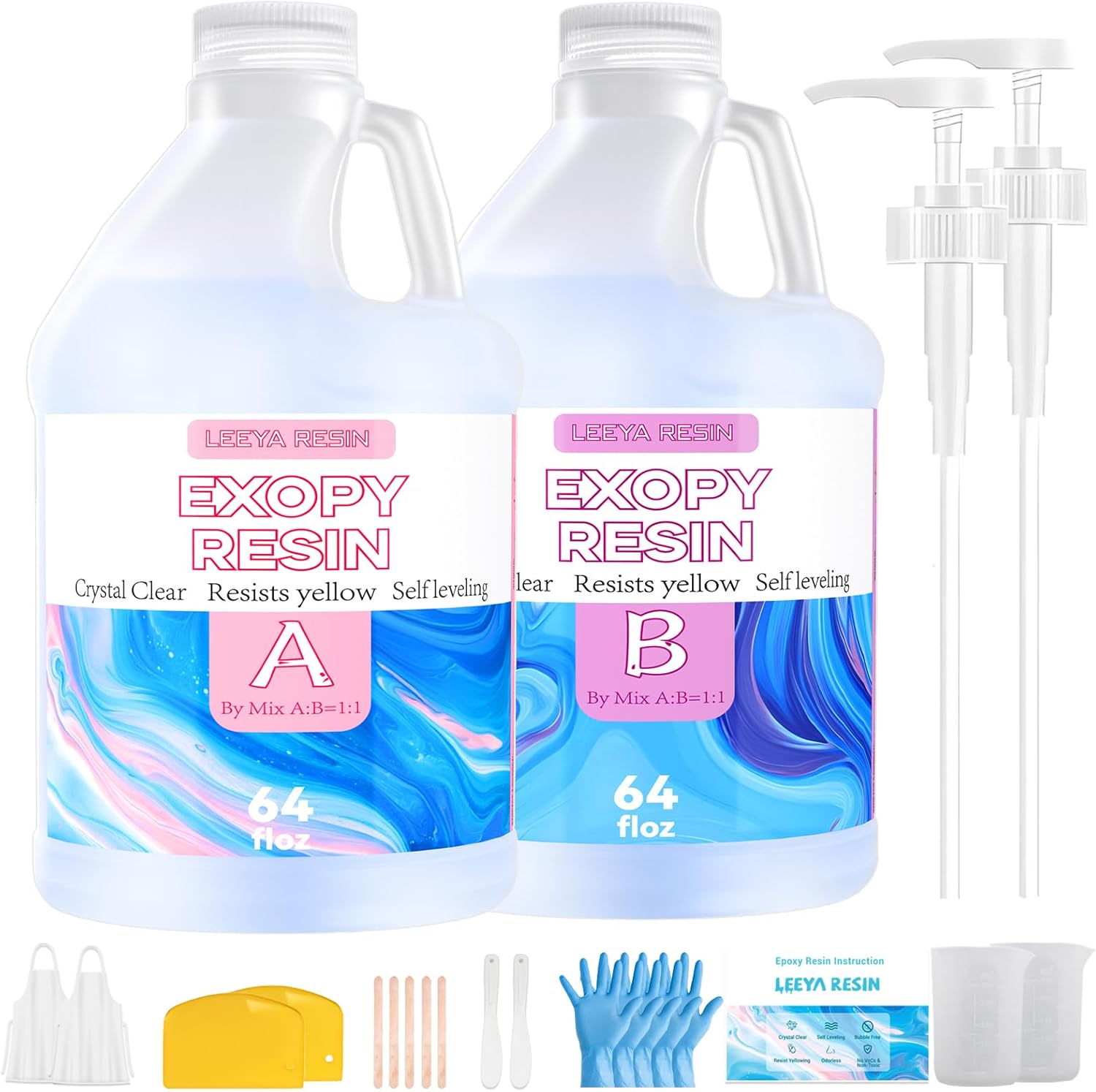 LEEYA Epoxy Resin Kit for Crystal Clear Coating and Casting