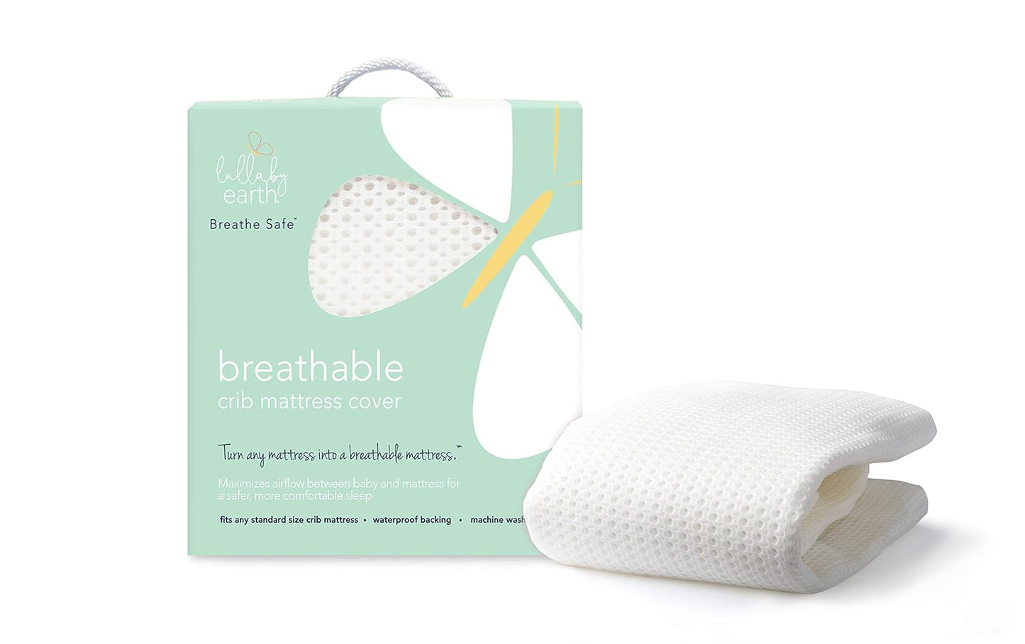 Lullaby Earth Breathe Safe Air Crib Mattress Pad for Comfort