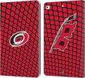 NHL Net Pattern Carolina Hurricanes Leather Wallet Case for iPad 9.7