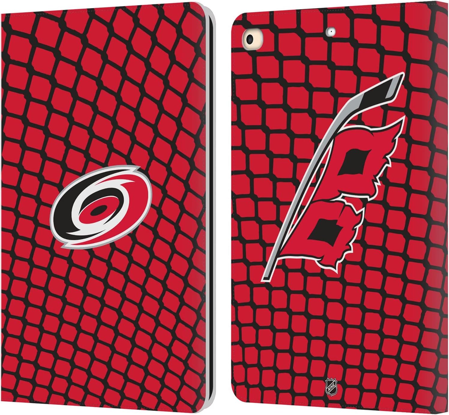 NHL Net Pattern Carolina Hurricanes Leather Wallet Case for iPad