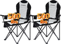 Camping Chairs for Heavy People with Cooler Bag & Cup Holder